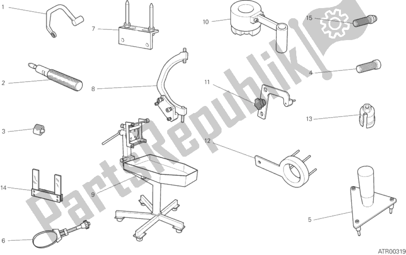 Alle onderdelen voor de 001 - Werkplaatsgereedschap van de Ducati Multistrada 1200 S Thailand 2016